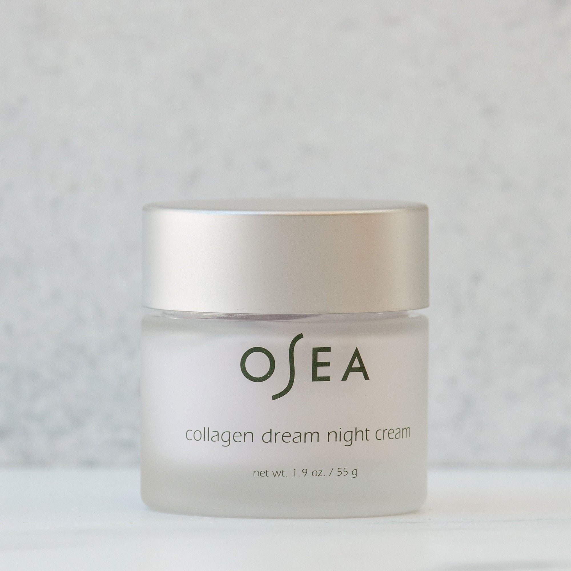 osea collagen dream night cream white jar against a neutral background