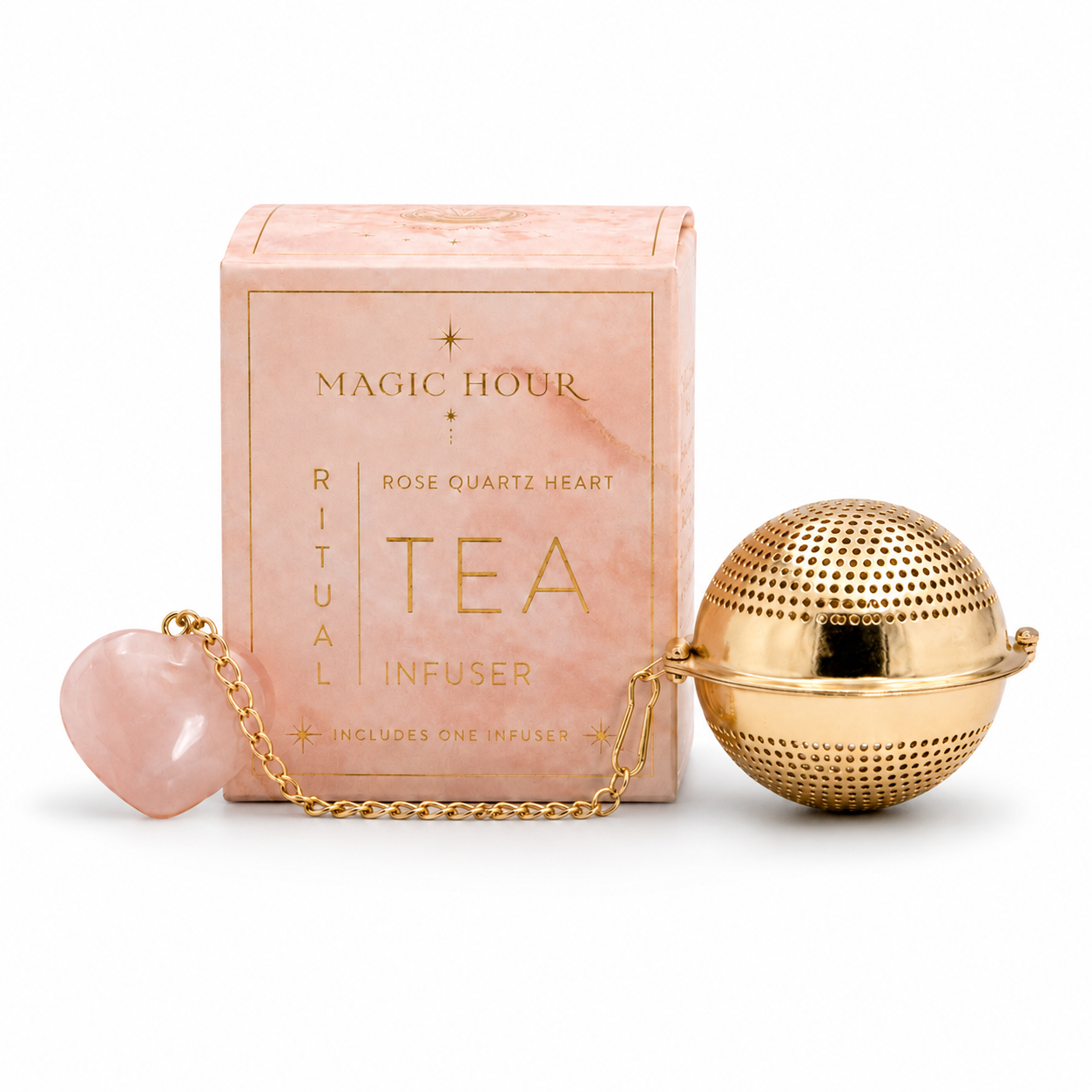 Magic Hour Rose Quartz Heart Tea Strainer