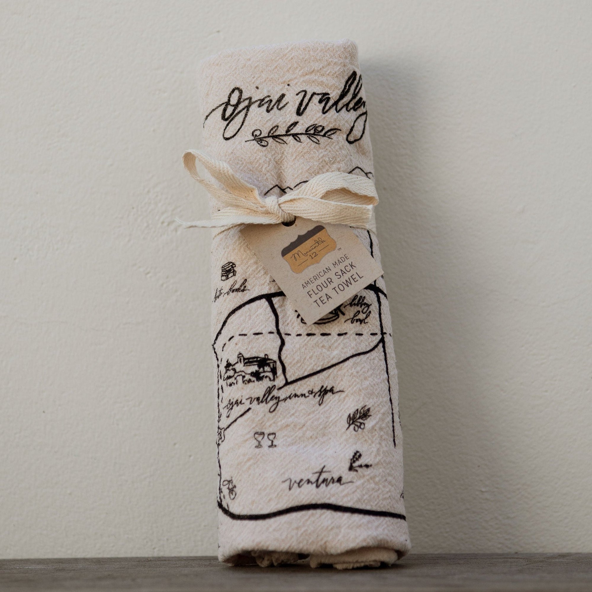 Ojai Map Dish Towel